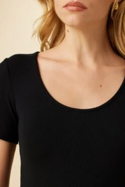 Itana Dream Rib Tee - Black 9 Itana Dream Rib Tee - Black -Amour Vert 0018 Short Sleeve Itana Black 4