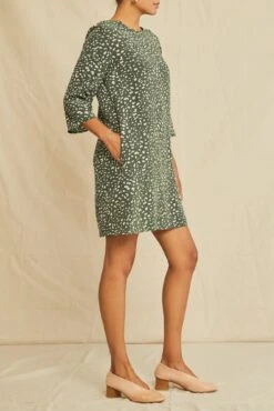 Sandrine Washable Silk Dress -Amour Vert 0135 Sandrine Rocher Dot 3157 web
