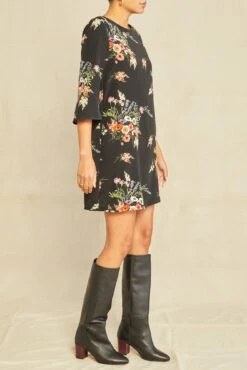 Sandrine Washable Silk Dress -Amour Vert 0135 Sandrine Treviso Print 1441 web