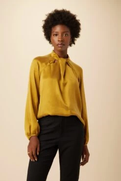 Papillon Cottonseed Cupro Blouse - Gold