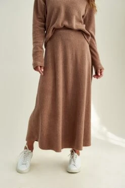 Blaze Cloud Rib Skirt -Amour Vert 0170 Blaze Knit Brown 2666 web