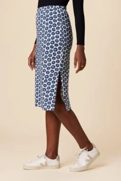 Vindy Reverie Knit Skirt - Calico Navy -Amour Vert 0220 Vindy Calico Navy 2