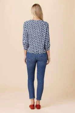 Issa Reverie Knit Tee - Calico Navy -Amour Vert 0223 Issa Calico Navy 3