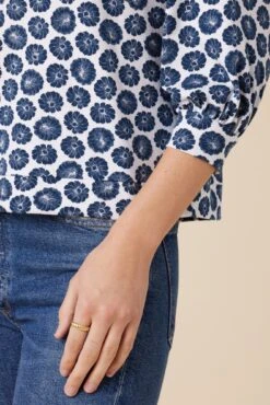 Issa Reverie Knit Tee - Calico Navy -Amour Vert 0223 Issa Calico Navy 4