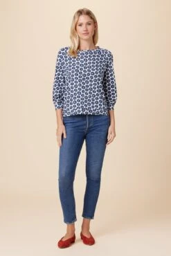 Issa Reverie Knit Tee - Calico Navy -Amour Vert 0223 Issa Calico Navy 5