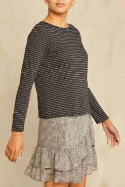 Marley Long Sleeve Tee - Nissi Stripe Black -Amour Vert 0296 Marley Nissa Stripe 3322 web fa30a219 317e 4d2a b78a aaf724cb4e7f