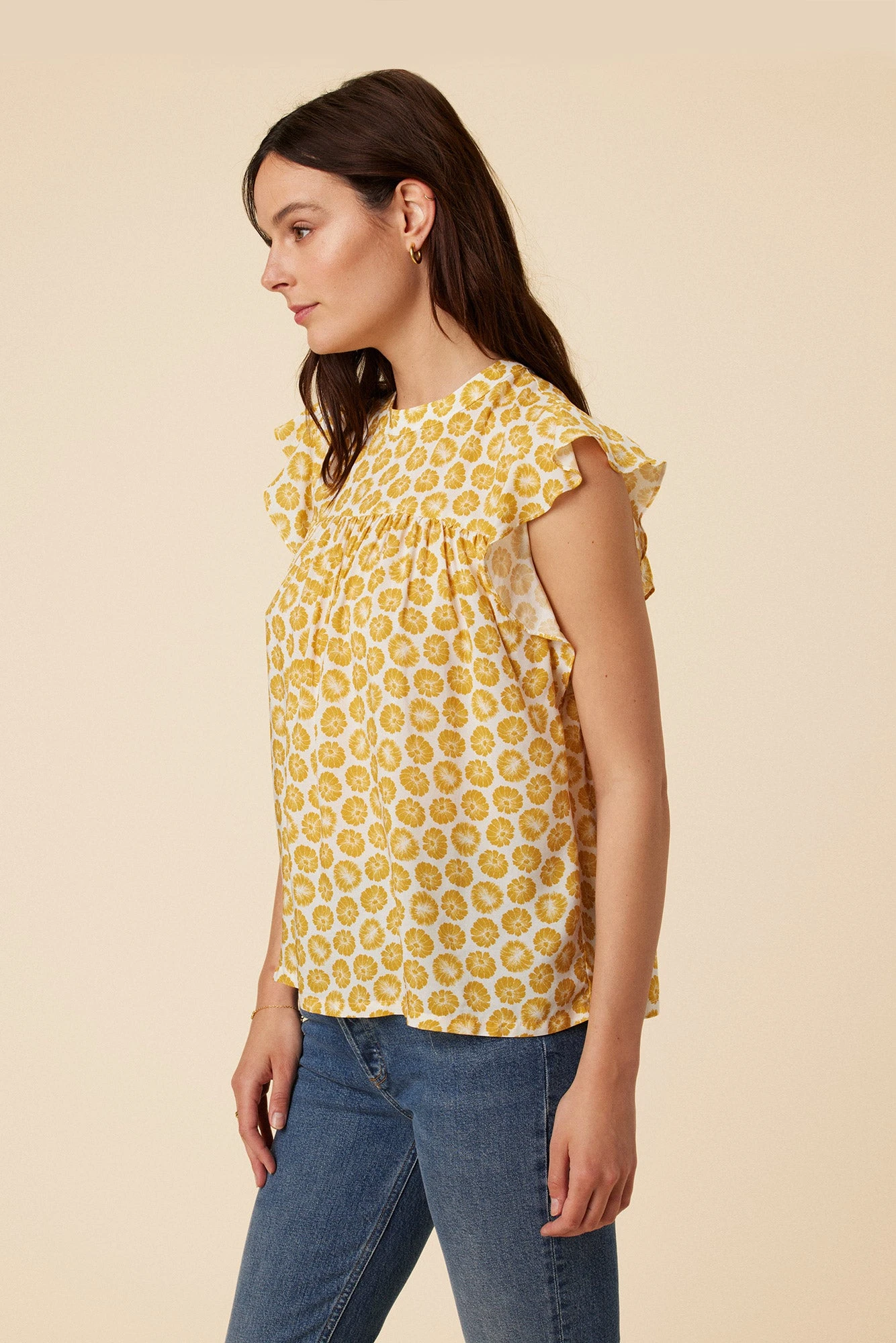 Calla Ecovero Blouse - Calico Sunflower 3 Calla Ecovero Blouse - Calico Sunflower - Image 2