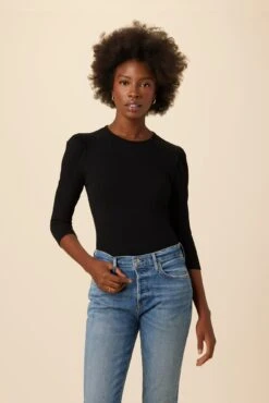 Naomi Paris Rib Top - Black
