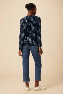 Kaya Washable Silk Blouse - Squared Up Black -Amour Vert 05 8509R1 Kaya Squared Up Black 3