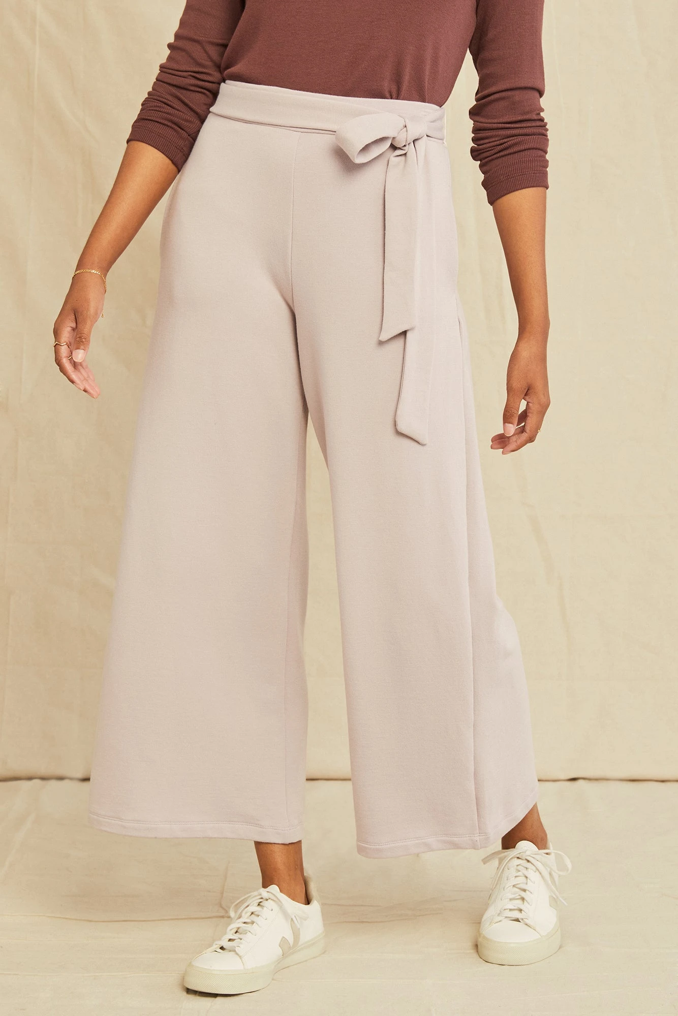 Eugenia Tie Waist Luxe Fleece Pants - Dawn 2 Eugenia Tie Waist Luxe Fleece Pants - Dawn