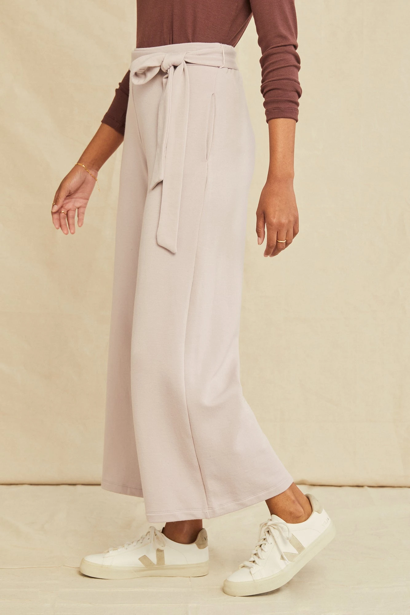 Eugenia Tie Waist Luxe Fleece Pants - Dawn 3 Eugenia Tie Waist Luxe Fleece Pants - Dawn - Image 2