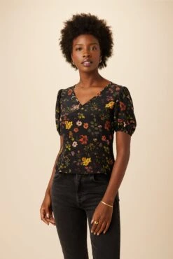 Juliana Washable Silk Blouse - Saint Germain Floral