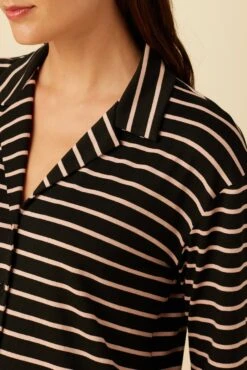 Phillipa Dream Knit Pajama Top - Harbor Black And Soft Pink -Amour Vert 09 0235 Philipa Harbor Black and Soft Pin 4