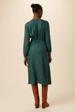 Etta Cupro Viscose Jacquard Dress - Darkest Spruce 8 Etta Cupro Viscose Jacquard Dress - Darkest Spruce -Amour Vert 10077 Etta Jaquard Darkest Spruce 3