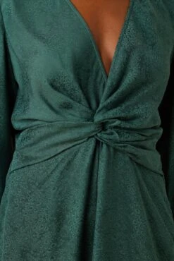 Etta Cupro Viscose Jacquard Dress - Darkest Spruce 9 Etta Cupro Viscose Jacquard Dress - Darkest Spruce -Amour Vert 10077 Etta Jaquard Darkest Spruce 4