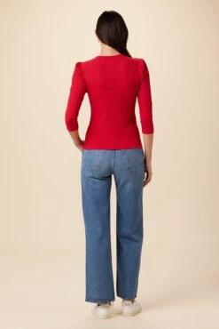 Naomi Paris Rib Top - Zinnia -Amour Vert 10103 Naomi Zinnia 3