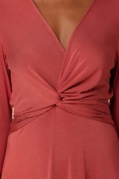 Olive 3/4 Sleeve Dream Knit Dress - Sienna -Amour Vert 10128 34 Slv Olive Sienna 4