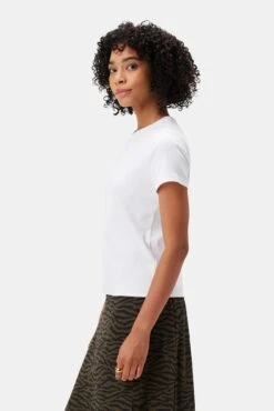 Eleanor Baby Rib Tee - White -Amour Vert 10194 Eleanor White Baby Rib 2