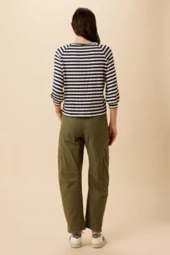 Issa Reverie Knit Tee - Navy Natural Stripe -Amour Vert 10263 Issa Stripe Paris Stripe Ivory Navy 3