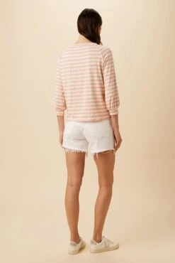 Issa Reverie Knit Tee - Rose Natural Stripe -Amour Vert 10263 Issa Stripe Rose and Ivory 3