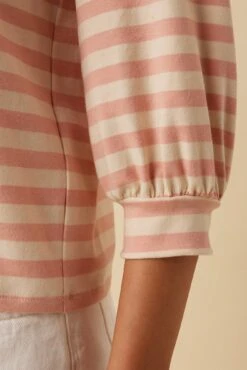 Issa Reverie Knit Tee - Rose Natural Stripe -Amour Vert 10263 Issa Stripe Rose and Ivory 4