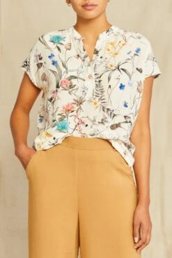 Renata Washable Silk Blouse -Amour Vert 1068 Renata Luca 3164 web