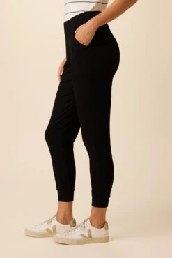 Skylar Paris Rib Joggers - Black 9 Skylar Paris Rib Joggers - Black -Amour Vert 2050 Skylar Black 2