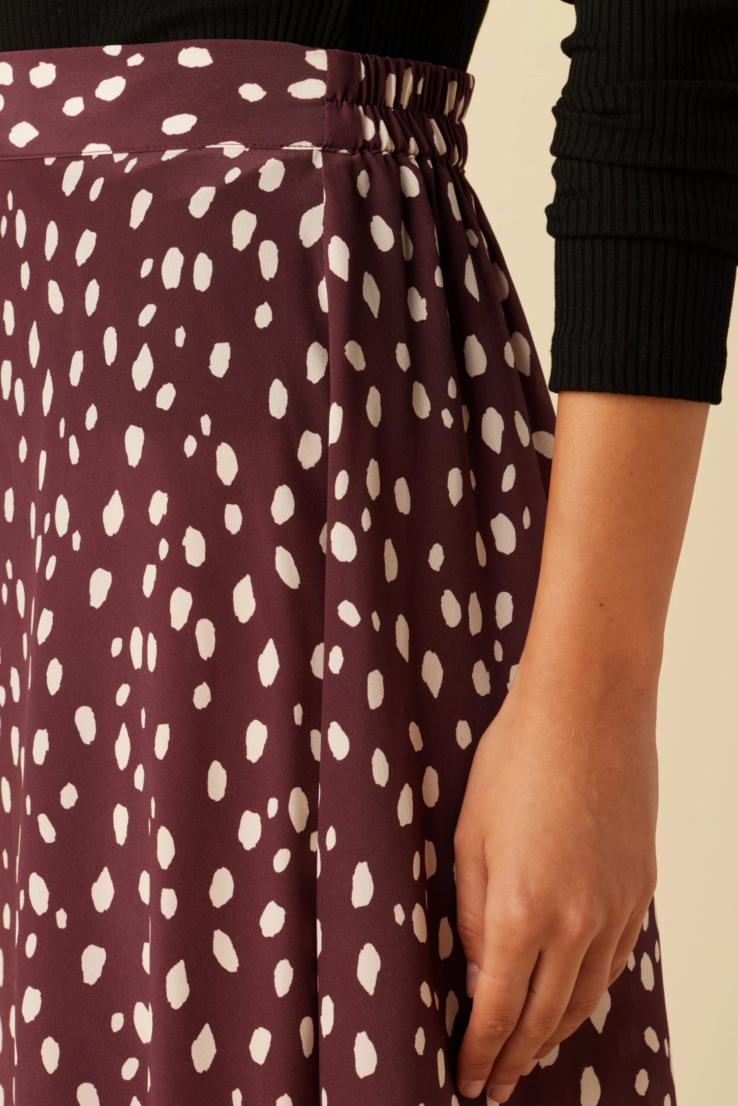 Blaze Washable Silk Skirt - Pebble Dot Plum 7 Blaze Washable Silk Skirt - Pebble Dot Plum - Image 5