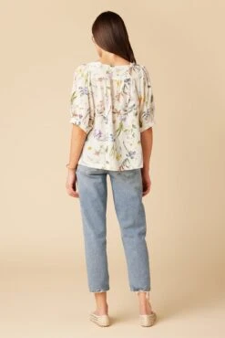 Edith Washable Silk Blouse - Gemini Ivory -Amour Vert 375 Edith Silk Gemini Ivory 3