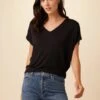 Mayr Dream Knit Tee - Black -Amour Vert 7044 Mayr Black 1