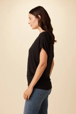 Mayr Dream Knit Tee - Black -Amour Vert 7044 Mayr Black 2