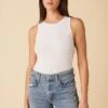 Jillian Dream Rib Tank - White -Amour Vert 7928 Jillian White 1