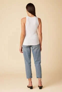 Jillian Dream Rib Tank - White 8 Jillian Dream Rib Tank - White -Amour Vert 7928 Jillian White 3