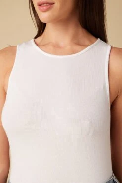 Jillian Dream Rib Tank - White 9 Jillian Dream Rib Tank - White -Amour Vert 7928 Jillian White 4