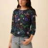 Martina Ecovero Blouse - Stella Floral Navy -Amour Vert 7936 Martina Stella Navy 1