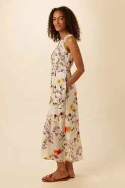 Larsa Washable Silk Dress - Provence Ivory -Amour Vert 7988 Larsa Provence Ivory 2