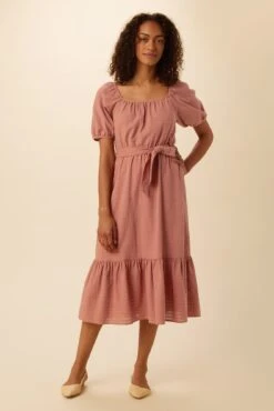 Michelle Organic Cotton Dress - Carnelian