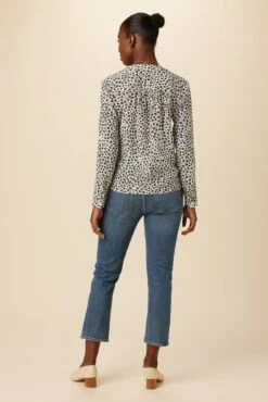 Kaya Washable Silk Blouse - Tiger Eye Silver -Amour Vert 8509R1 Kaya Tiger Eye Silver 3