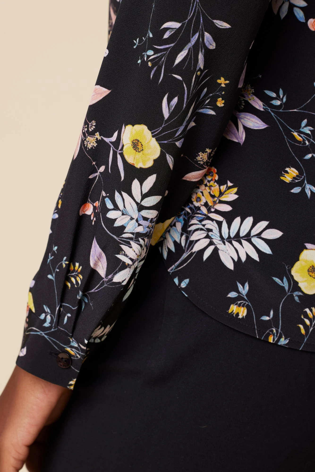 Kaya Washable Silk Blouse - French Jardin Black 7 Kaya Washable Silk Blouse - French Jardin Black - Image 5