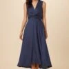 Olive Tencel Maxi Dress - Indigo -Amour Vert 9294 Olive Indigo 1