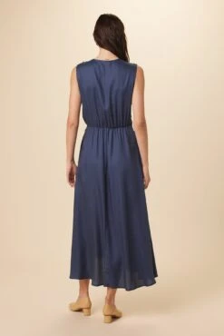 Olive Tencel Maxi Dress - Indigo -Amour Vert 9294 Olive Indigo 3