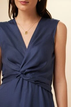 Olive Tencel Maxi Dress - Indigo -Amour Vert 9294 Olive Indigo 4