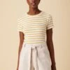 Berkeley Dream Knit Tee - Ivory Sunflower Stripe -Amour Vert 9493 SS Berkeley Harbor Stripe Ivory Sunflower 1