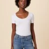 Cara Reverie Knit Tee - White 2 Cara Reverie Knit Tee - White -Amour Vert 9818 Cara White 1