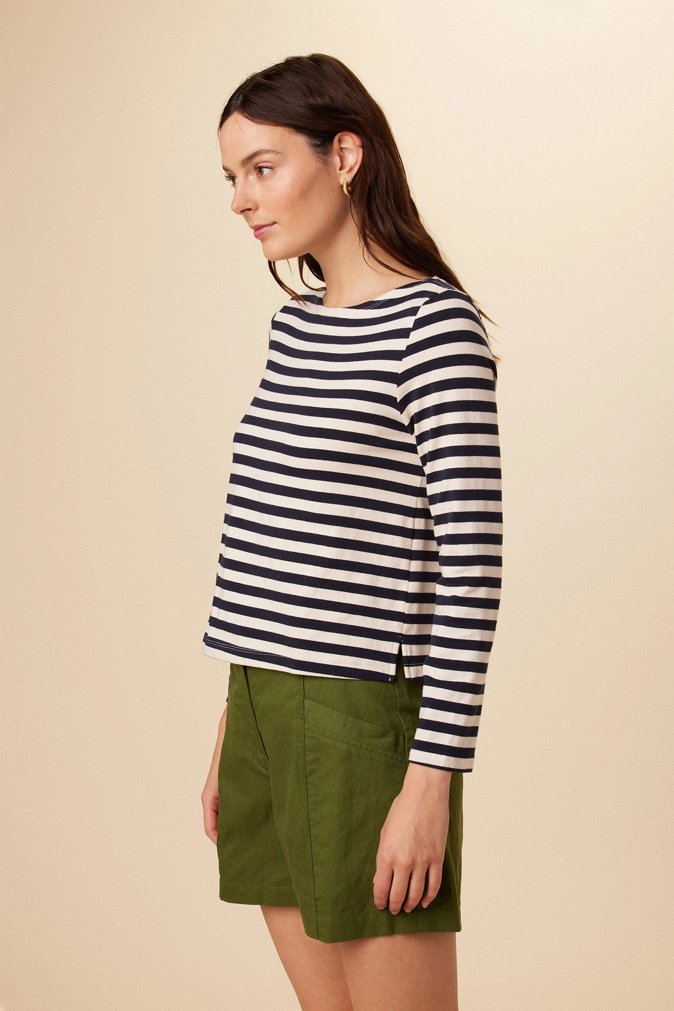 Cecelia Long Sleeve Reverie Knit Tee - Navy And Ivory 6 Cecelia Long Sleeve Reverie Knit Tee - Navy And Ivory - Image 4