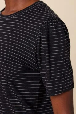 Odilia Reverie Slub Tee - Nissi Stripe Black -Amour Vert 9828 Odilia Slub Nissi Stripe Black 4