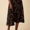 Blaze Washable Silk Skirt - Waves Caramel 2 Blaze Washable Silk Skirt - Waves Caramel -Amour Vert 9838 Blaze Silk Waves Caramel 1
