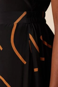 Blaze Washable Silk Skirt - Waves Caramel -Amour Vert 9838 Blaze Silk Waves Caramel 5